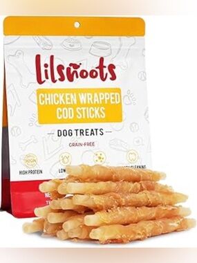 Chicken Wrapped Cod Dog Treats, 10.6oz Real Chicken & Wild Cod